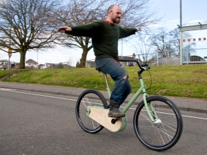 Dude on a paper bike Dude on a paper bike