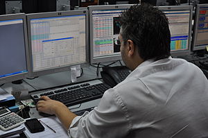 A Forex trader executing an order A Forex trader executing an order