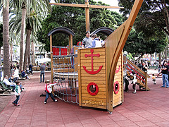 Kids Playing at Childrens Playground Ship