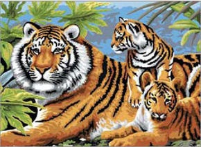 Paint by numbers (Tiger and Cubs). Source: The Zoological Society of London: https://www.zsl.org/shop/art-sets/paint-by-numbers/product.html