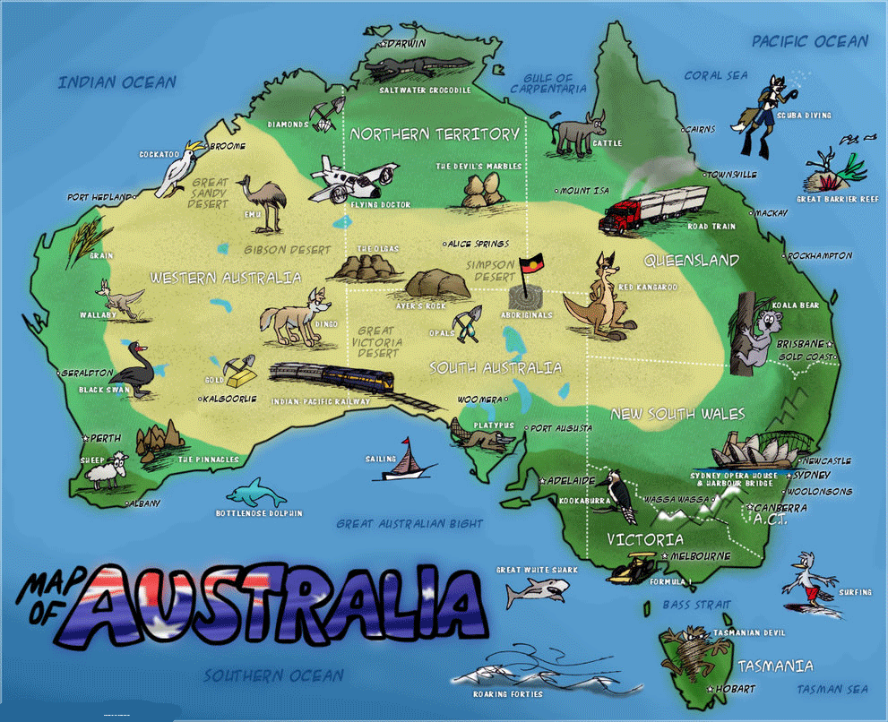 australia tourist map